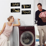 HASTHIP Wooden Wall Hangings for Home Decoration featuring 4 pcs 10 x 4 in Rustic Signs | Relax Soak Unwind Breathe Decor