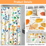 HASTHIP Boho Leaf Bathroom Set for Modern Indian Homes featuring Waterproof Curtain | 3-Piece Combo with Toilet Cover and Absorbent Mat
