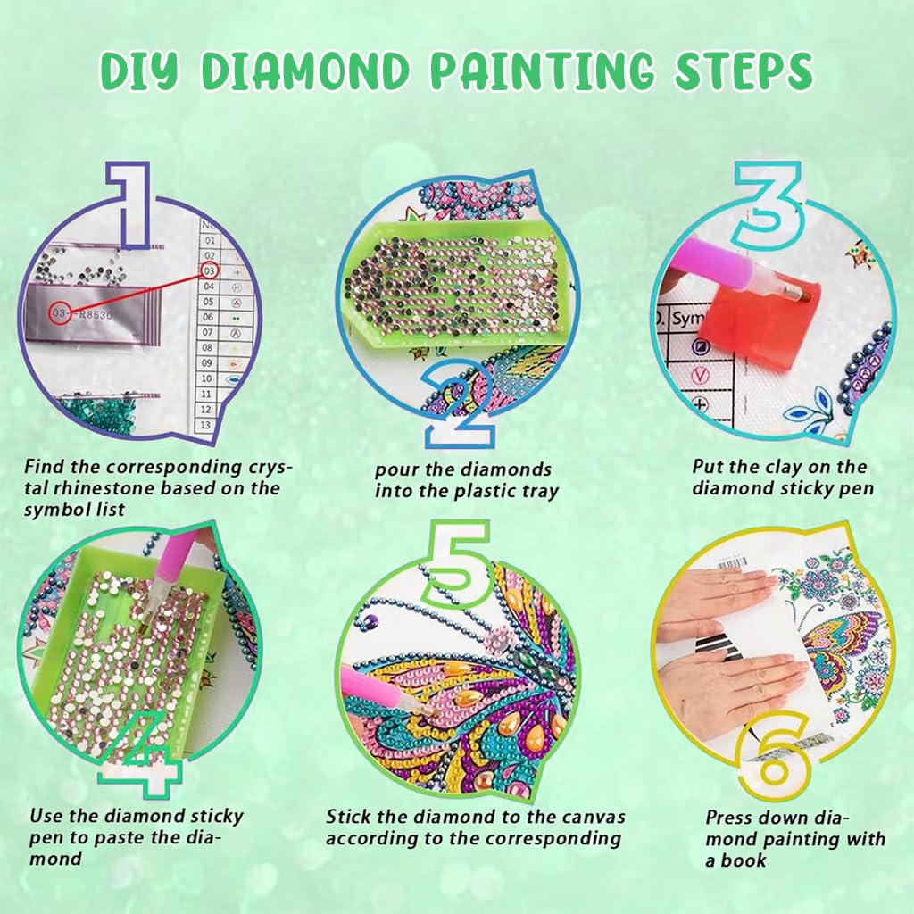 HASTHIP® 5D Diamond Painting Kit - Three-dimensional Diamond Painting, Aesthetic Dazzling Diamond Painting Home Decor DIY Diamond Painting Art Kit with Accessories and Tools, 12x12 Inches (Horse)