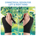 HASTHIP® ZORBES 1 par de Guantes de Artista, Guante de Dibujo para Tableta, rechazo de Palma, Guante gráfico para iPad, Arte Digital, Dos Dedos de Lycra para wacom