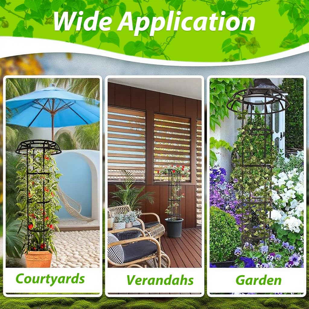 HASTHIP Garden Plant Support Trellis for Pots featuring 105cm Height and Hollow Roof Design