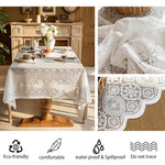 HASTHIP Dining Table Cover for 6 Seater with 55x78 in Waterproof Design and Lace Floral Fabric | Easy to Clean Dining Room Decor