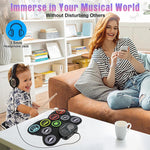 HASTHIP Electronic Drum Set for Beginners with 9 Pads and Dual Pedals | Portable Roll Up Design