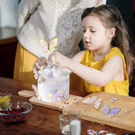 HASTHIP Butterfly Cake Toppers for Birthday Decoration with 40pcs Set and Dual Topper | Pink and Purple Reusable Designs