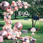 HASTHIP® Decoration Backdrop Stand - Round Balloon Arch Stand, 6.56ft Diameter Arch Balloon Stand Assembly Balloon Arch Stand for Wedding, Birthday Party, Baby Shower Decoration (Gold)