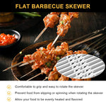 HASTHIP Kebab Skewers 50 pcs 11.8 in for BBQ and Grilling with Flat Arrow Tips | Stainless Steel Set with Storage Tube