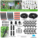 HASTHIP Slow Irrigation System Kit with 196ft and 26ft Hoses featuring 3 Sprinkler Types | Complete Drip Accessories