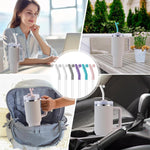 HASTHIP Silicone Straw Extenders for 8–10mm Straws with Dustproof Cap and 2 Cleaning Brushes