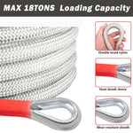 HASTHIP® 13ft -18Tons Tow Rope, Heavy Duty Towing Strap with Screw Fixed D Ring, Woven Nylon Car Toe Cable for Car