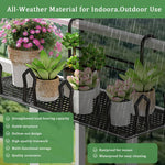 HASTHIP Hanging Flower Pot Shelf for Handrail with Double Layer Wire Mesh Rack 42.5x23x20cm | Balcony and Garden Fence Planter Organizer