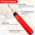 HASTHIP Embroidery Sewing Kit for Crafting with 2 LED Seam Rippers and Trimming Scissors | Stainless Steel Blades for Women