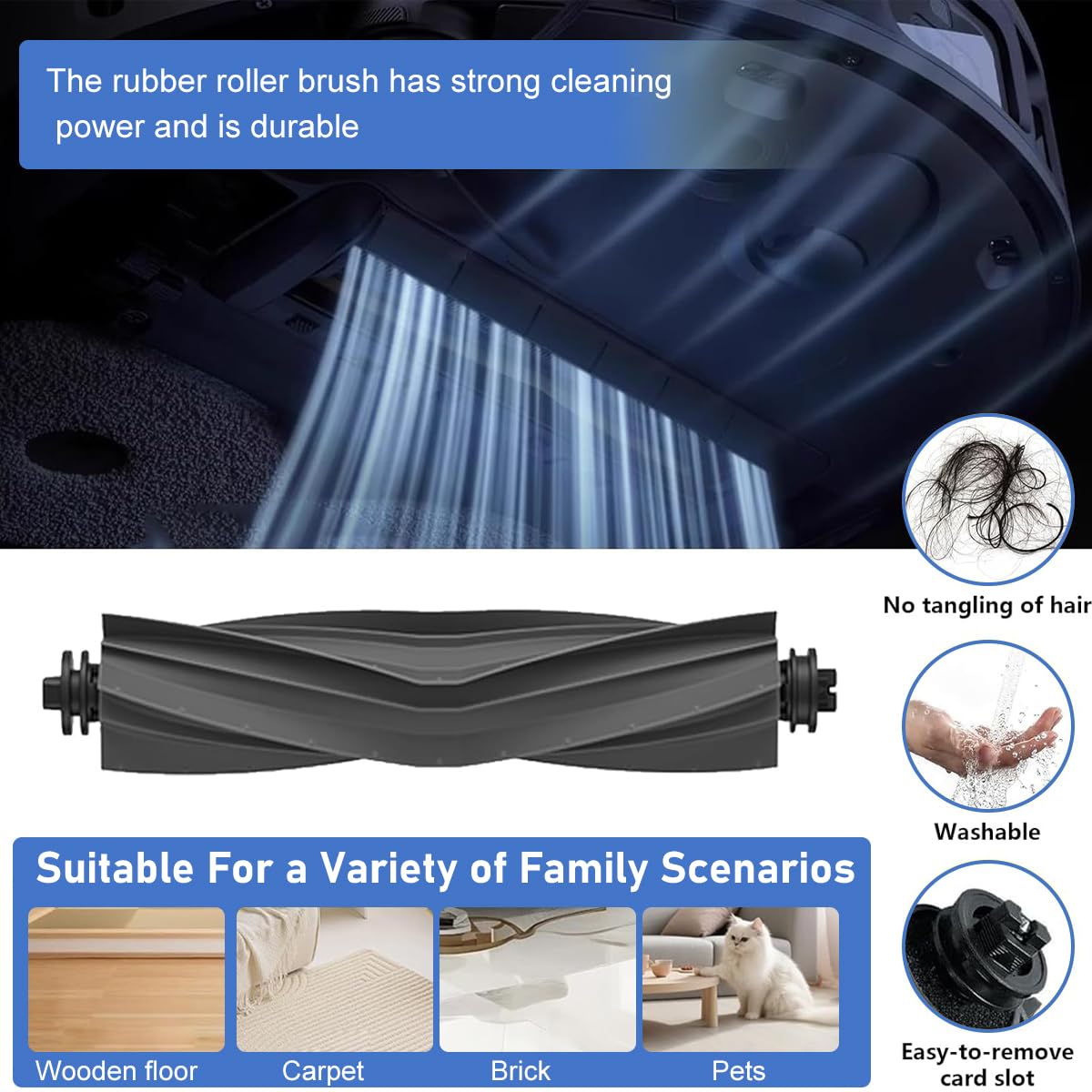 HASTHIP® Replenishment Kit, Replacement Parts/Accessories, Main Brush Compatible with Drea*me S10/S10 Pro/S10 Plus/L10S Pro/L10S Pro/L10S Ultra/W10S Pro/W10S/B101CN/Mijia 2Pro/X10/X40 Vacuum Cleaner.