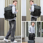 HASTHIP® Leather Backpack for Men Black Laptop Computer Backpack Large Capacity Business Ladies Retro Leisure Travel Backpack