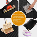HASTHIP® Cat Litter Mat, Litter Box Mat Honeycomb Double Layer Cat Litter Tray, Waterproof EVA Material Durable and Washable Cat Play Mat, Easy Clean and Filter Any Cat Litter Sand(Black, 45 * 60CM)