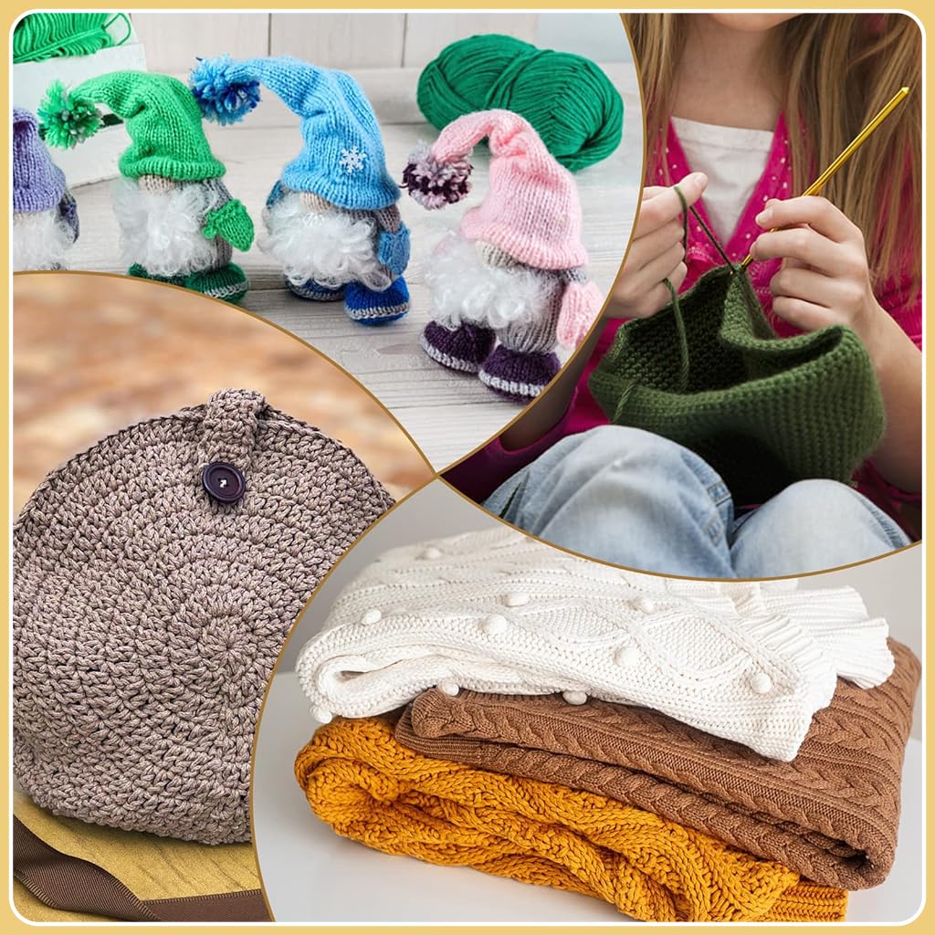 HASTHIP® 109Pcs Crochet Hooks Set, Crochet Hooks Set with Case, Coloured Ergonomic Crochet Hooks and Crochet Needle Accessories, Crochet Needles Kit for Beginners and Crochet Hook Lovers