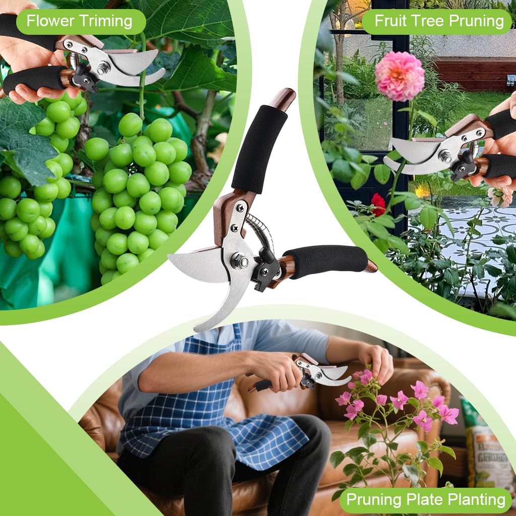 HASTHIP Hand Pruner Cutter for Gardening with Safety Lock and High Hardness Steel Blades