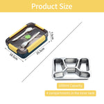 HASTHIP Lunch Box for School and Office with 4 Compartments 1000ml Stainless Steel | Leakproof Bento Set for Men Women and Kids