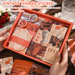 HASTHIP Scrapbook Stickers Supplies Kit for DIY Journals with 31 Sheets & 2 Washi Tapes | Vintage Aesthetic Album Set