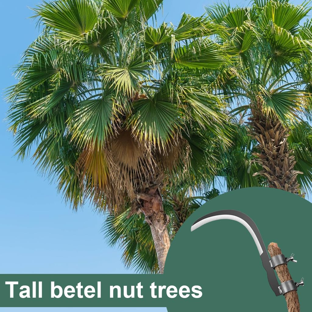 HASTHIP Handheld Gardening Tool for Weeding and Pruning with 6.7 in Curved Blade featuring Dual Mounting Collars