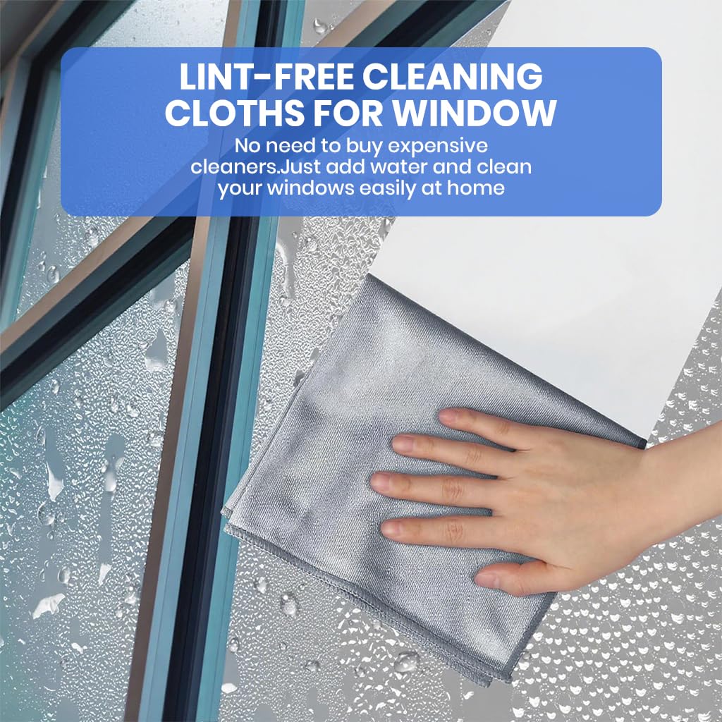 HASTHIP Microfiber Cleaning Cloths for Kitchen and Glass 6 Pcs 40x40cm | Non Abrasive Wet and Dry Use