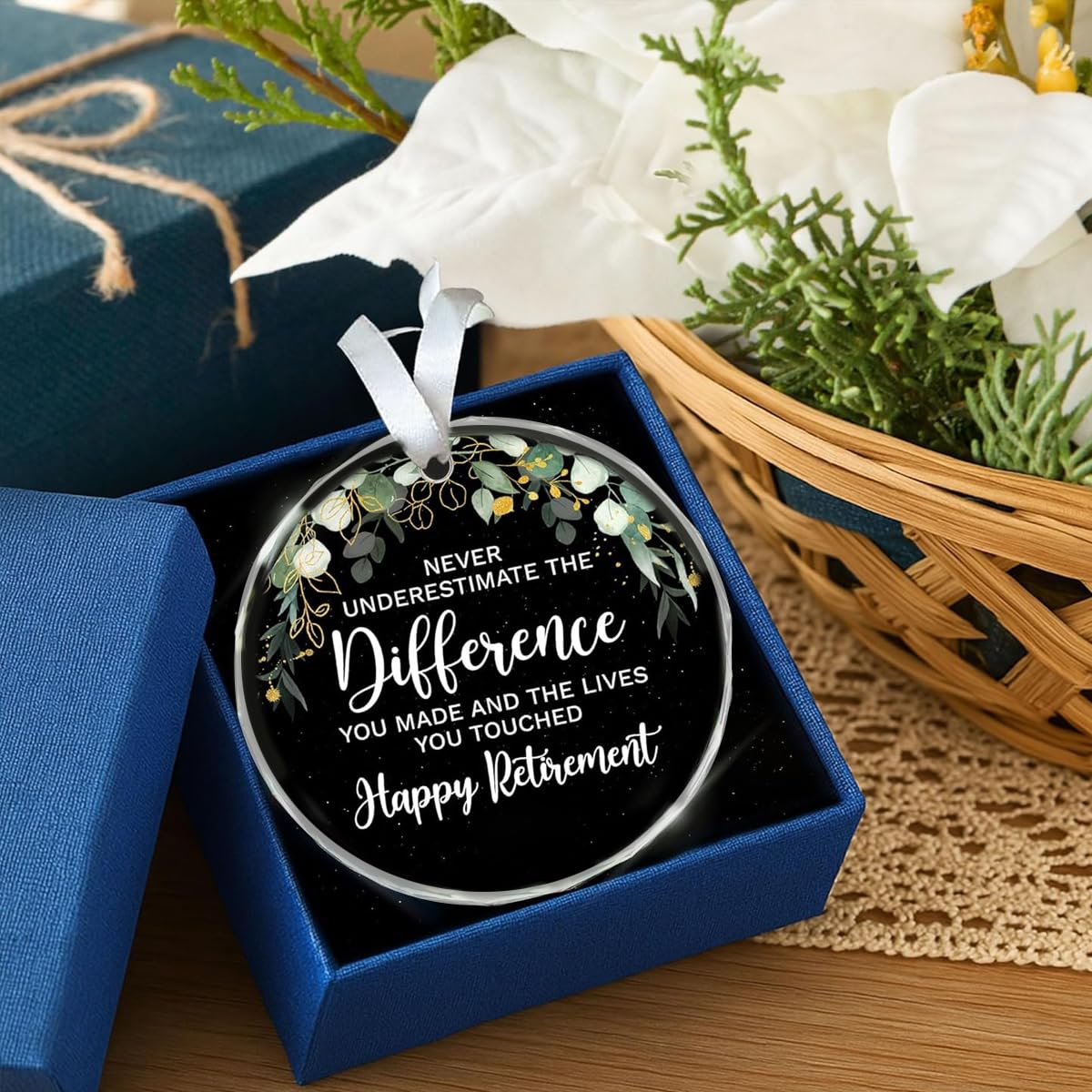 HASTHIP Retirement Gifts for Men and Women featuring 3.54 in Acrylic Ornament with Gift Box | Wall Hanging Keepsake for Coworker or Teacher