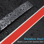 16.4ft Black Metal Trim Wall Strip, 201 Stainless Steel Self Adhesive Peel and Stick Wall Trim Metalized Mirror-Like Finish for Wall Ceiling Floor Cabinet Tile Edge Moulding (Black)
