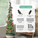 HASTHIP Trellis for Climbing Plants 120 cm with Decorative Bird Top | Wrought Iron Garden Support