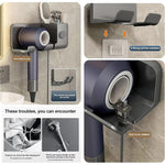 HASTHIP Wall Mount Hair Dryer Holder for Bathroom with 23.1x9.5x8.8 cm Self Adhesive Rack | ABS Plastic Organizer