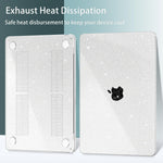 HASTHIP Laptop Cover for MacBook Air 13.6 inch with Clear Glitter Hard Shell | Anti Scratch Protection