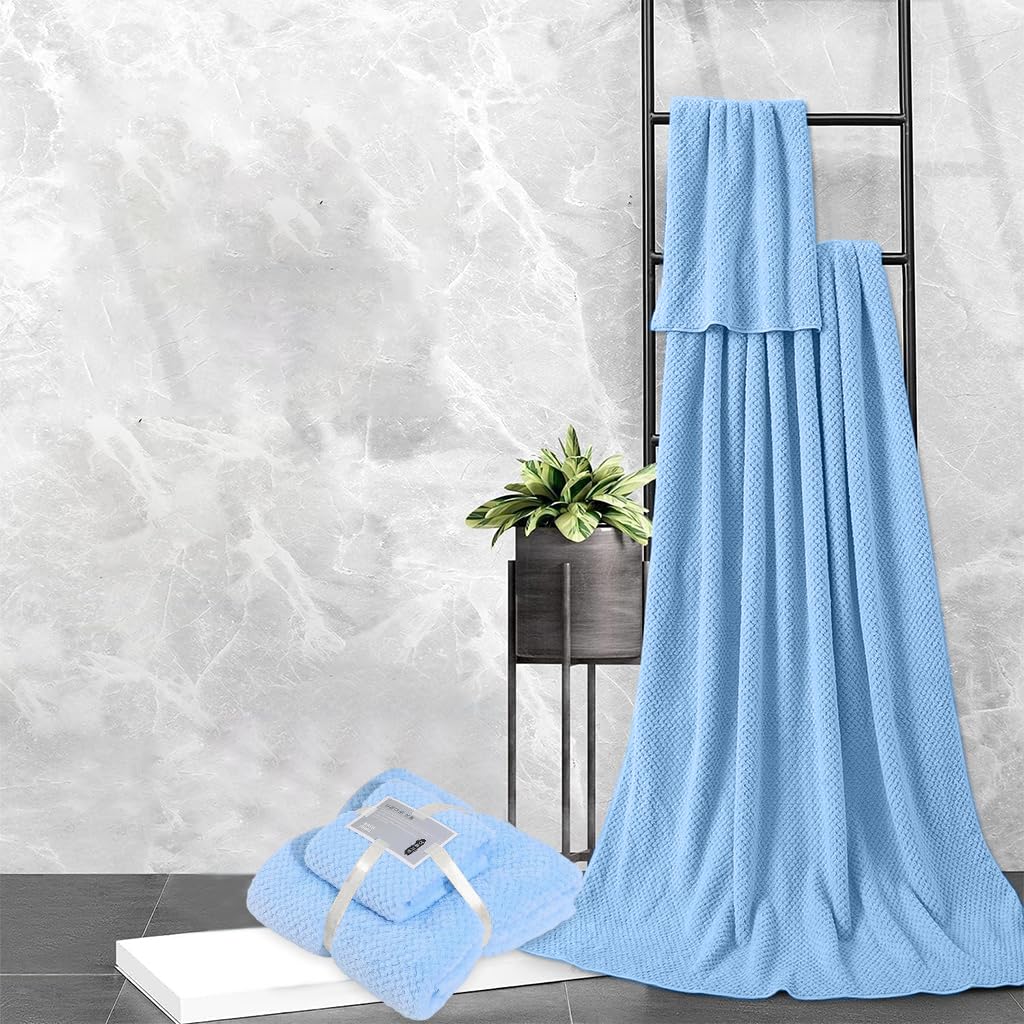 Set of 2Pcs Bath Towel Set Bath Towel & Towel Ultra Soft Coral Velvet 55 Inches Bath Towel and 29 Inches Towel Set Skin Friendly Gift Packing Baby Shower Gift