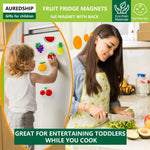 HASTHIP Refrigerator Magnets Set of 10 for Kitchen Decor with 1.57 in Cute PVC Fruits | Fun Gift