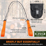 HASTHIP® 24" Pocket Chainsaw with Grips Folding Pull Saw with Storage Pouch Manganese Steel Hand Saw Hand Saw Portable Hand Saw for Cutting Branches, Outdoor Survival Gear Camping Gadget