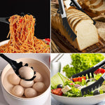 HASTHIP Silicone Spaghetti Spoon and Pasta Tong Set for Serving Noodles with 11 in Handles | Easy to Clean Server