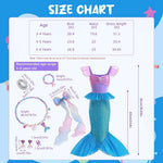 HASTHIP® Mermaid Dress for Girls - Little Mermaid Costume for Girls with Bag Princess Dresses for Girls Gift Birthday Party
