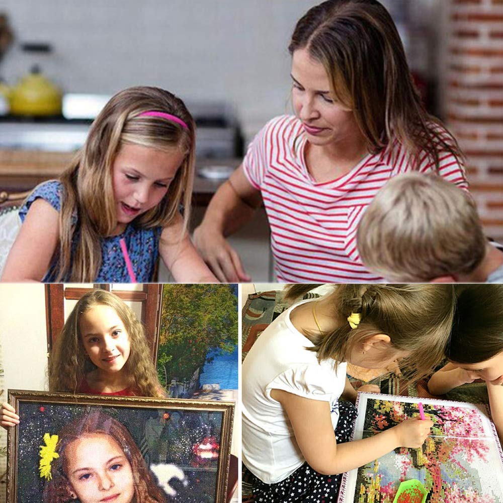 5D Diamond Painting Kit, Diamond Painting Kit for Adults, Witches in Halloween, Suitable for Beginners to Complete Wall Decoration, Decompression Crafts. Canvas