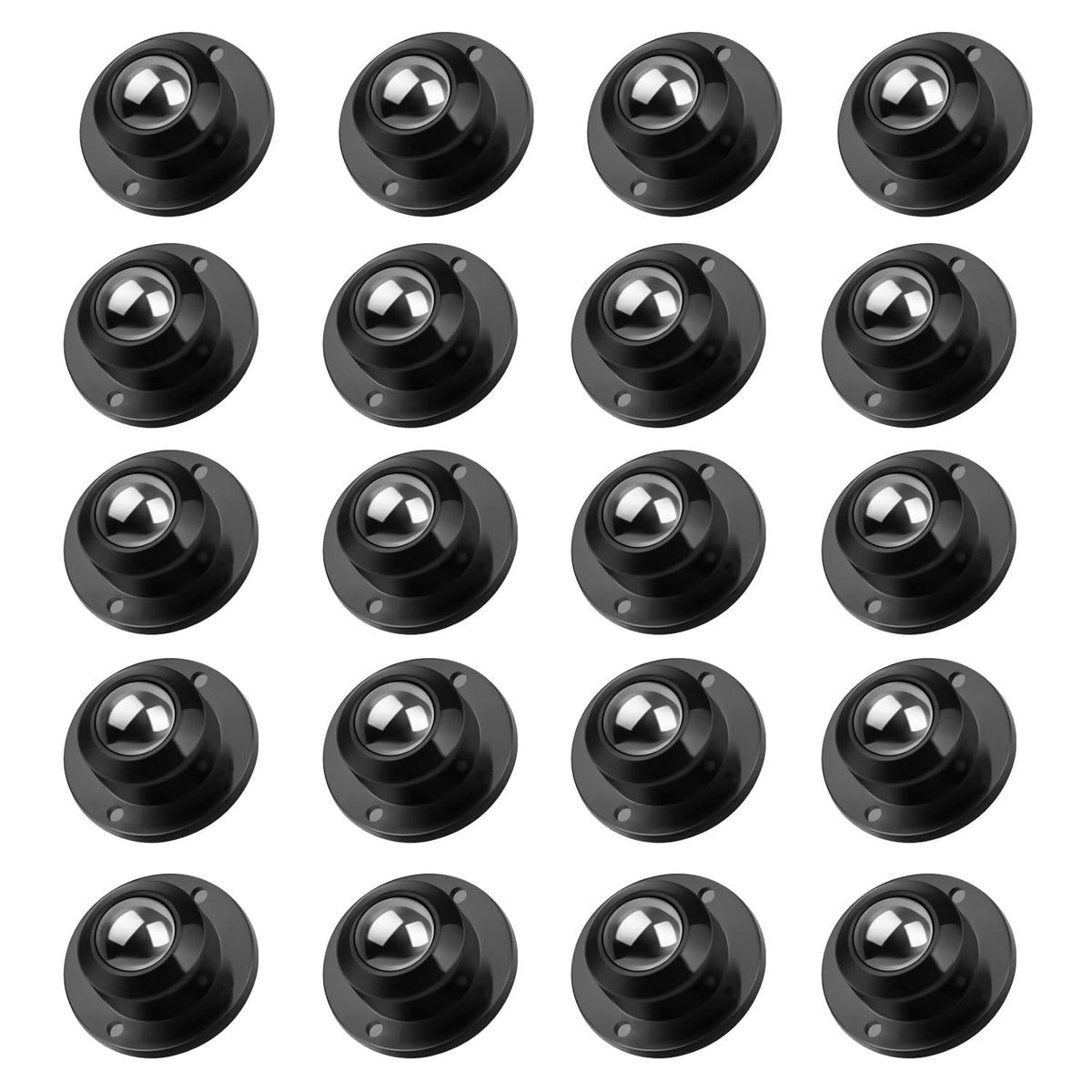 HASTHIP Self Adhesive Caster Wheels for Small Furniture featuring 360° Swivel Design | 20pcs 1.37 in Stainless Steel Ball Casters