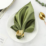 HASTHIP® 12 Pcs Gold Napkin Rings Shiny Metal Napkin Ring Study Leaf Shaped Table Decor for Christmas, Easter, Wedding, Party, Elegant Table Settings Gift Ideas