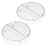 HASTHIP® BrandName Stainless Steel Round Cooling Rack Set, 2 Pack 8 Inch Baking Steaming Grill Trays, Fit Air Fryer, Pressure Cooker, Oven Safe Wire Racks, Dishwasher Safe for Cooking & Baking, Silver