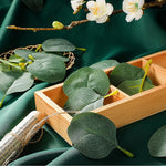 HASTHIP Artificial Eucalyptus Leaves for DIY Wedding and Party Decor 400pcs | Silk Green Petals 1.97x2.95 in