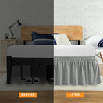 HASTHIP Bed Skirt King Size for Double Beds featuring 15 in Length and Ruffled Grey Design