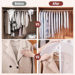 HASTHIP Suit Cover Set for Garment Storage with Zippered Hanging Design 5pcs 60x100cm PEVA | Clear Clothes Protector Bags