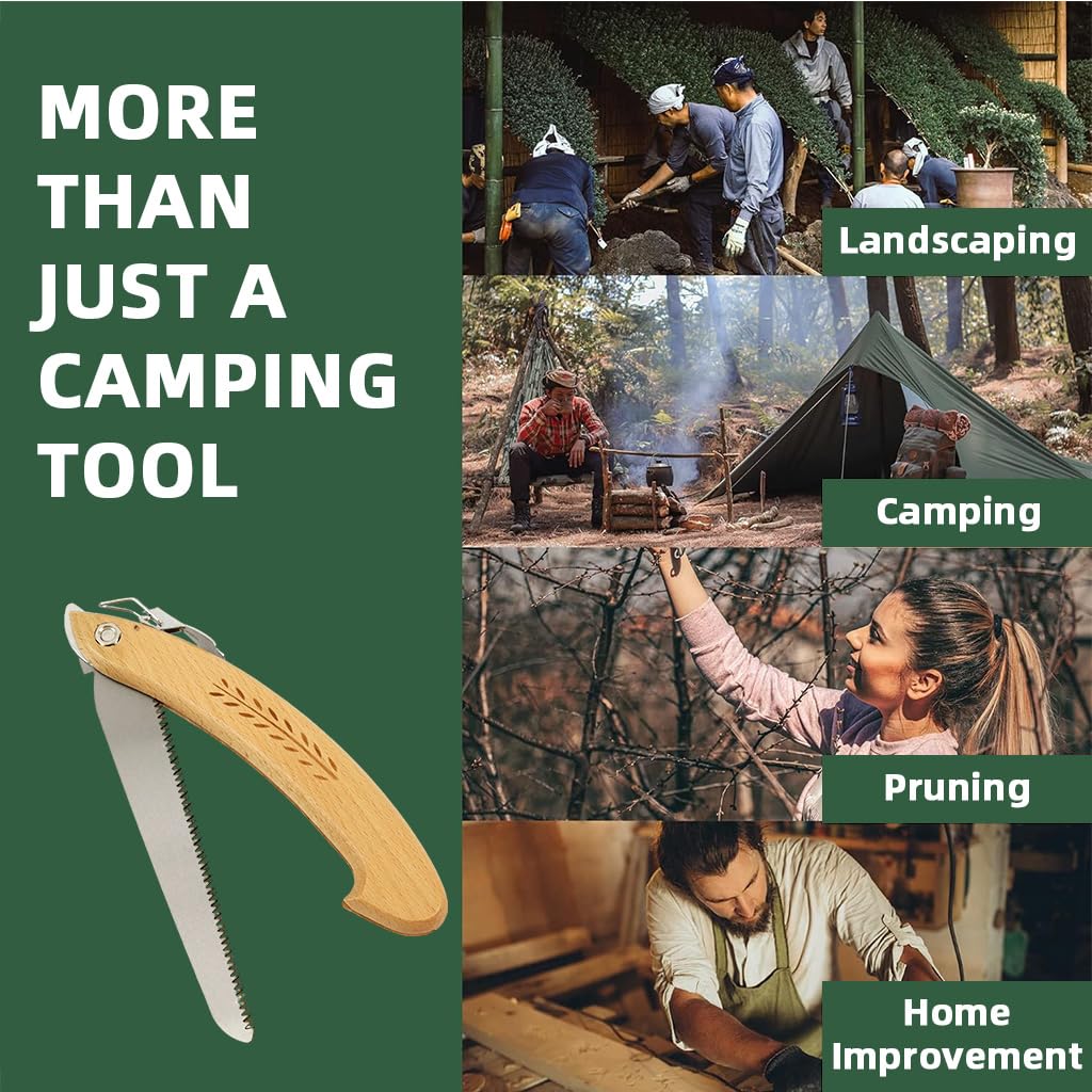HASTHIP Folding Pruning Saw for Gardening and Camping with Beech Handle & Safety Lock