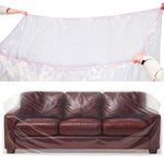 HASTHIP® 4PCS Plastic Couch Cover with Elastic Band, Clear Waterproof Sofa Protector for Moving and Storage, Dustproof Transparent Furniture Cover Slipcover Bags
