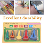 HASTHIP Bias Tape Maker Set for Fabric Sewing and Quilting with 5 Sizes 1/4 to 1 in | Easy DIY Quilting Tools