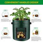 HASTHIP Plant Grow Bags for Tomatoes Peppers and Strawberries featuring Roll Up Flap & Handles | 4 Pack 10 Gallon Durable PE Reusable Planter Bags