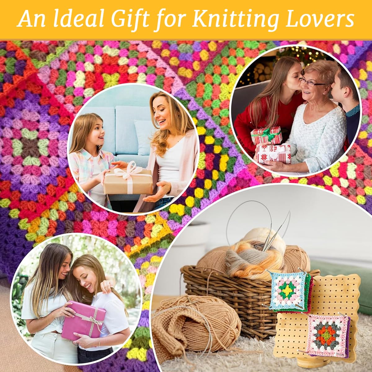 HASTHIP Tunisian Crochet Hook Set for Afghan Blankets with 23 pcs Aluminum and Bamboo Tools