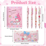 HASTHIP Melody School Supplies Set for Girls with Notebook Pens Stickers and Pouch | Cute Gift Idea