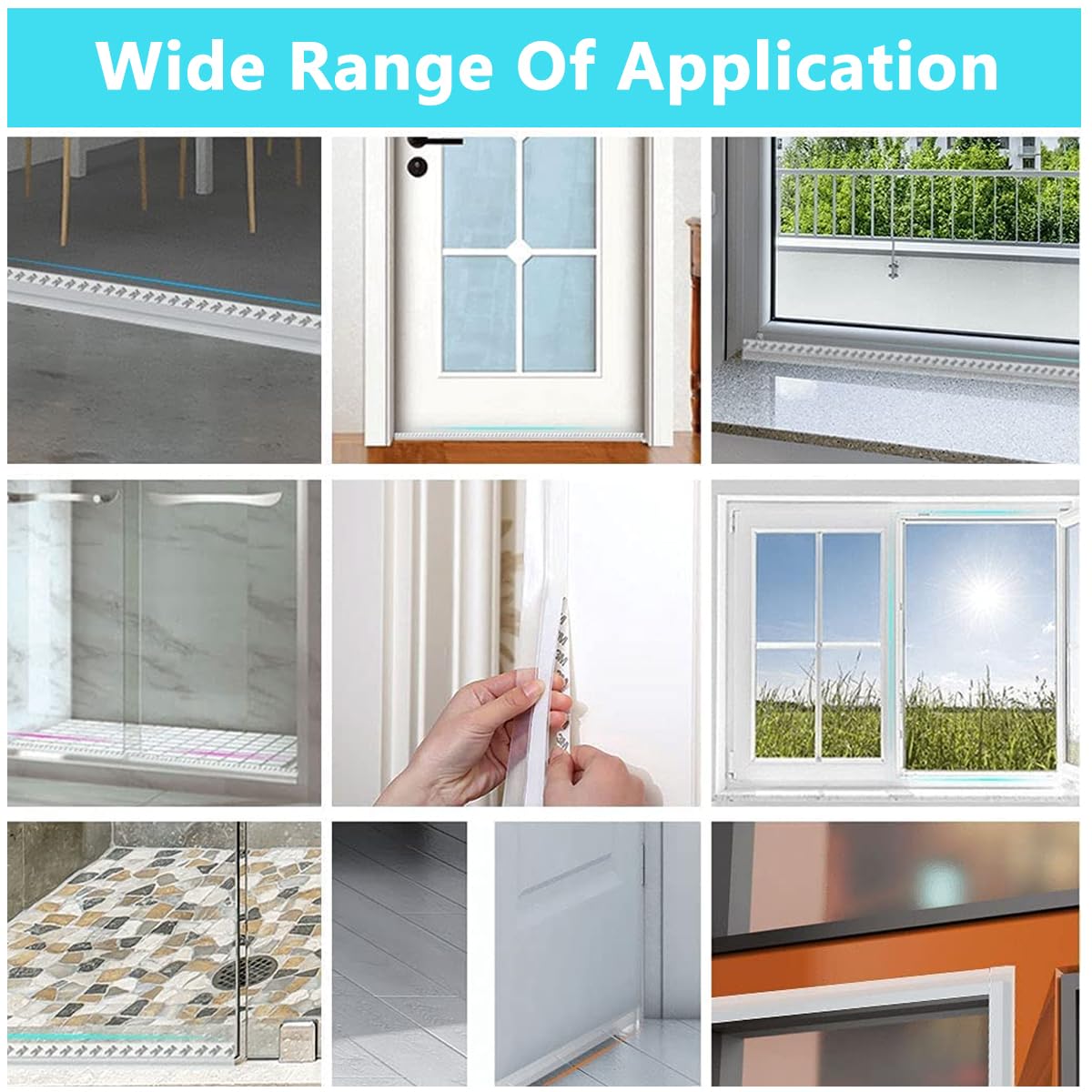 HASTHIP Window Sealing Strips for Doors and Windows with 5m Length 35mm Width Silicone Seal | Soundproof and Weatherproof Protection