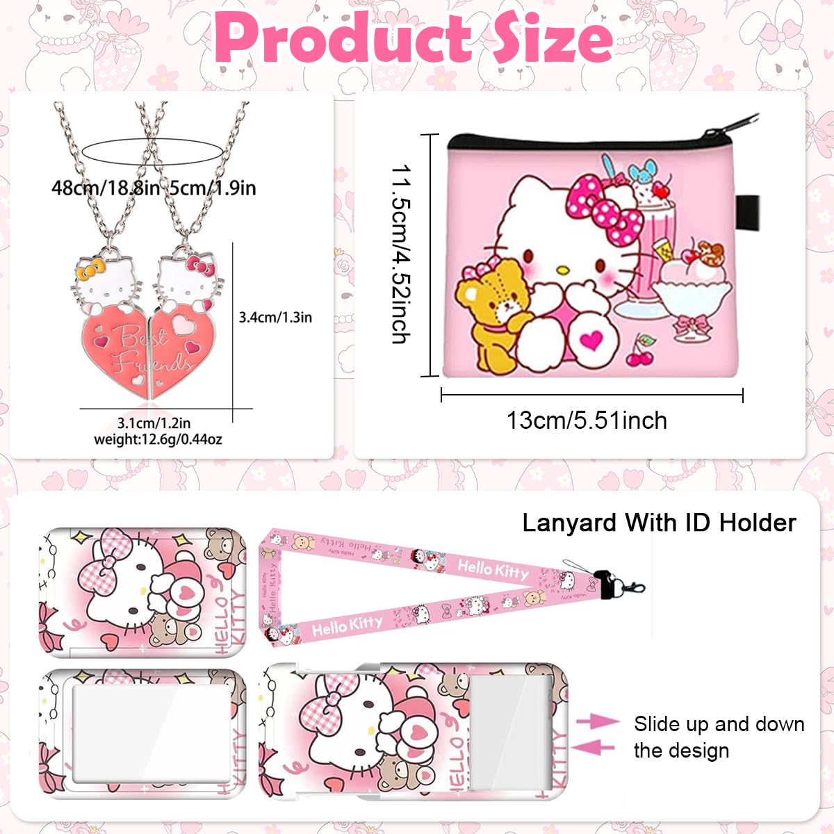 HASTHIP Kawaii Sanrio Stationery Set for Kitty Lovers with 12Pcs Accessories | Kids Gift