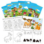 HASTHIP® PATPAT 6Pcs Libro de Colorear con Tema de Granja para Niños de 3 Años con Encuentra Las Diferencias y Juego de Colorear, Libro Antiestrés para Adultos, Set Educativo para Niños